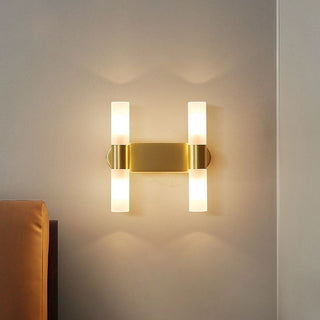 Modern Gold LED Frosted Glass Wall Light | Cirelix