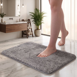 Long Pile Absorbent Non Slip Bath Mat | Bramden
