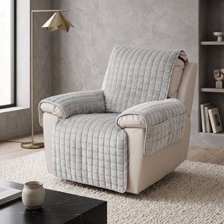 Quilted Armchair Cover with Storage Pockets | Halston