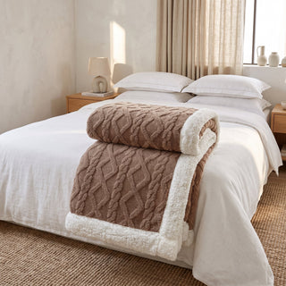 Reversible Winter Quilted Sherpa Blanket Throw | Wescott
