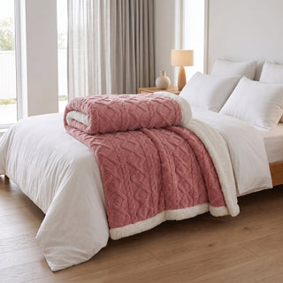 Reversible Winter Quilted Sherpa Blanket Throw | Wescott