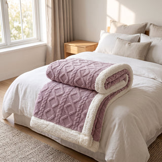 Reversible Winter Quilted Sherpa Blanket Throw | Wescott