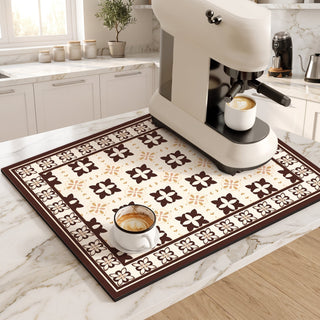 Decorative Non-Slip Dish Drying Kitchen Mat | Whitaker