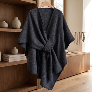 Women's Reversible Winter Poncho Shawl Wrap | Hartlen