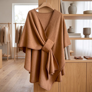 Women's Reversible Winter Poncho Shawl Wrap | Hartlen