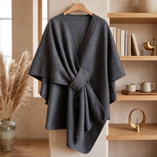 Women's Reversible Winter Poncho Shawl Wrap | Hartlen