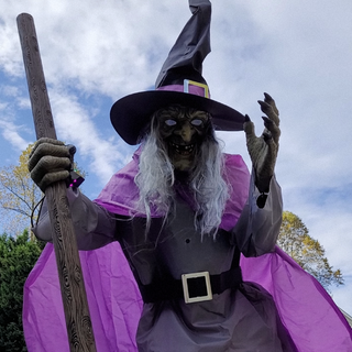 Flying Halloween Witch Decoration With Light Effects | Glenwood