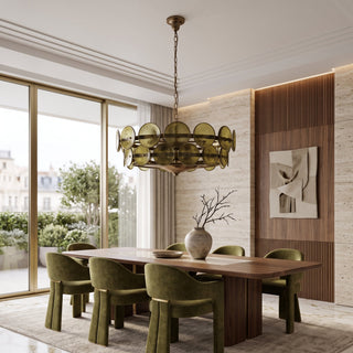 Amber Glass Disc Pendant Chandelier Light | Virelith