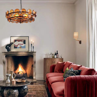 Amber Glass Disc Pendant Chandelier Light | Virelith