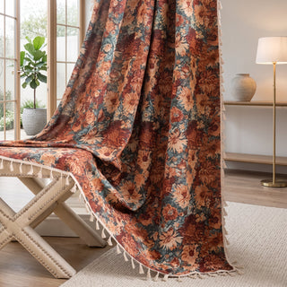 Botanical Blackout Floral Window Curtain Panel | Hawthorne