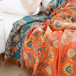 Reversible Floral Throw Blanket for Sofa and Bed | Whitman