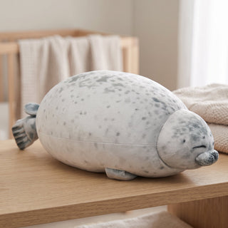 Round Plush Seal Pillow Toy Kids Nursery Decor | Palmer