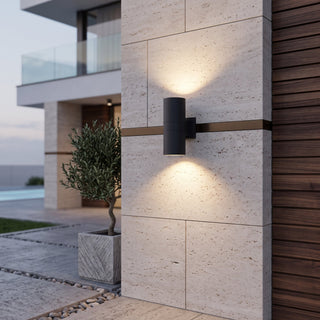 Cylinder Up Down LED Outdoor Wall Light Fixture | Varestrix