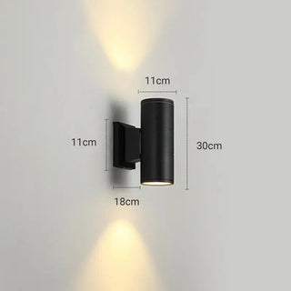 Cylinder Up Down LED Outdoor Wall Light Fixture | Varestrix