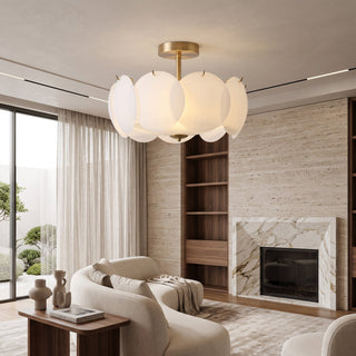 Scalloped Glass Flush Mount Ceiling Light Fixture | Brevique