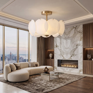 Scalloped Glass Flush Mount Ceiling Light Fixture | Brevique
