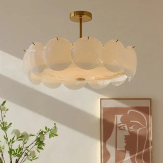 Scalloped Glass Flush Mount Ceiling Light Fixture | Brevique