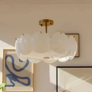 Scalloped Glass Flush Mount Ceiling Light Fixture | Brevique