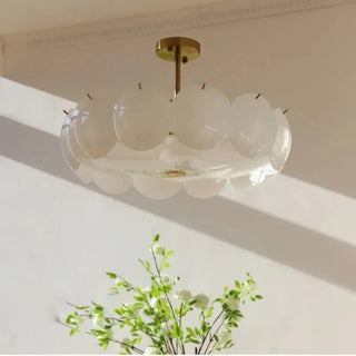 Scalloped Glass Flush Mount Ceiling Light Fixture | Brevique