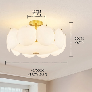 Scalloped Glass Flush Mount Ceiling Light Fixture | Brevique