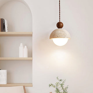 Travertine Dome Pendant Light Fixture | Roventra