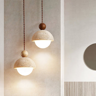 Travertine Dome Pendant Light Fixture | Roventra