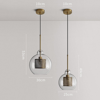 Nordic Glass Globe Pendant Hanging Ceiling Light Fixture | Orvenza