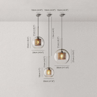 Nordic Glass Globe Pendant Hanging Ceiling Light Fixture | Orvenza