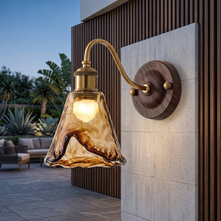 Vintage Scalloped Glass Wall Sconce Light Fixture | Bellanova