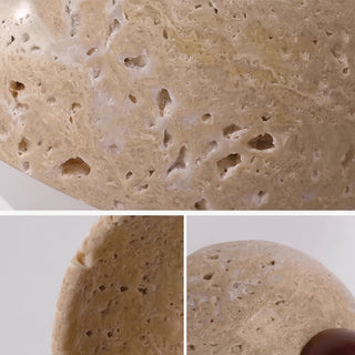 Piedra Travertine Stone Round Ceiling Light | Terra