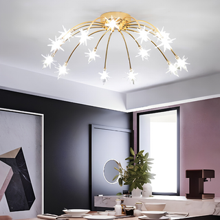 Chrome Glass LED Semi Flush Ceiling Light | Westfield