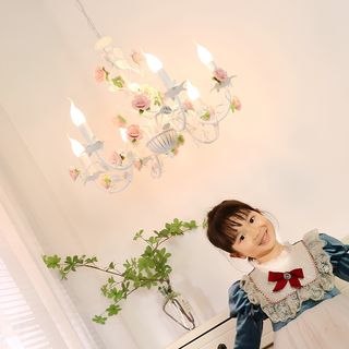Vintage Floral Ceramic Rose Branch Pendant Light | Eastwood