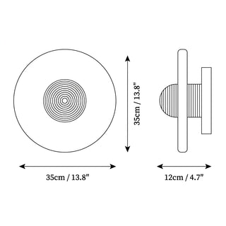 Round Marble Copper LED Decorative Wall Light | Sterling