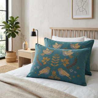 Floral Bird Decorative Pillow Cover for Sofa Bed | Bellamy