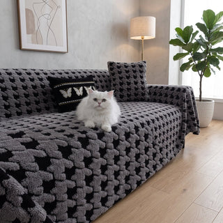 Quilted Houndstooth Non Slip Soft Universal Sofa Cover | Stratton