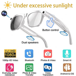 Bluetooth Smart Glasses Music Calls Wireless Audio | Spencer