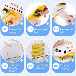 Kids Folding Airplane Airport Playset Track Toy | Ramsey