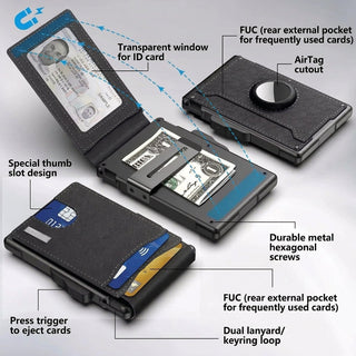 Slim RFID Blocking AirTag Wallet Card Holder | Vaughn