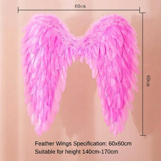 Feathered Angel Wings Halloween Cosplay Costume Accessory | Blackburn