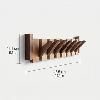 Creative Wooden Piano Wall Coat Rack with Multiple Hooks | Bradford