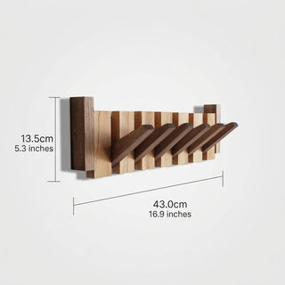 Creative Wooden Piano Wall Coat Rack with Multiple Hooks | Bradford