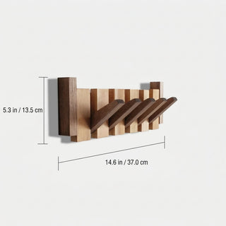 Creative Wooden Piano Wall Coat Rack with Multiple Hooks | Bradford