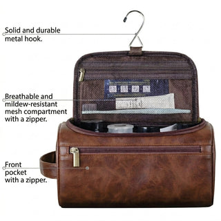 Compact Travel Cosmetic Bag Multiple Compartments Metal Hanging Hook | Dalton