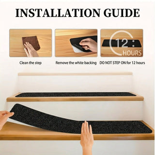 Non Slip Stair Treads 10 Pack 80 Grit Weather Resistant Grip Strips | Emerson