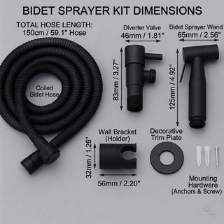 Adjustable Bidet Sprayer For Toilet Hygiene With Stainless Steel Wall Holder | Gentry
