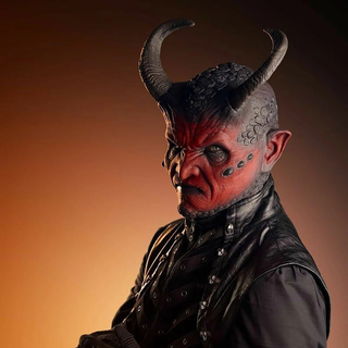 Silicone Devil Mask With Horns Full Face Cosplay Halloween Costume | Garland