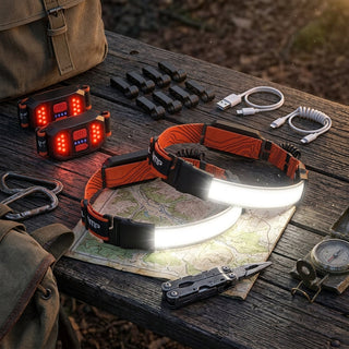Rechargeable Wide Angle COB Headlamp With 230 Degree Beam Red Rear Light And USB Charging | Lawson
