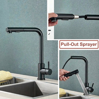 Stainless Steel Kitchen Faucet with Pull Out Spray Head and Ceramic Valve | Hensley