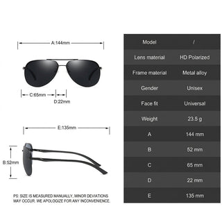Polarized Aviator Sunglasses with Metal Frame for Driving and Outdoor Activities | Huntley