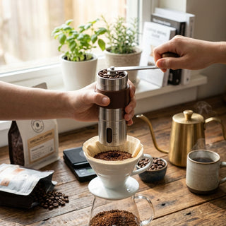 Manual Coffee Grinder With Adjustable Ceramic Burrs And Foldable Handle | McAllister